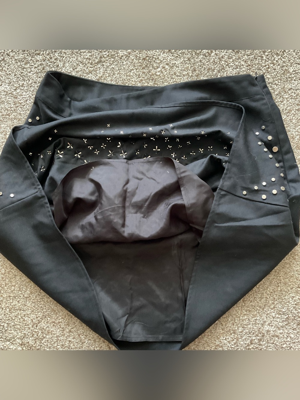 Aqua Black A-Line Skirt with Silver Studs - Picture 4 of 7